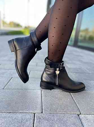 Черевики жіночі BOGATKO чорні натуральна шкіра висота 14 см (3767) 38р.39р. Коломыя