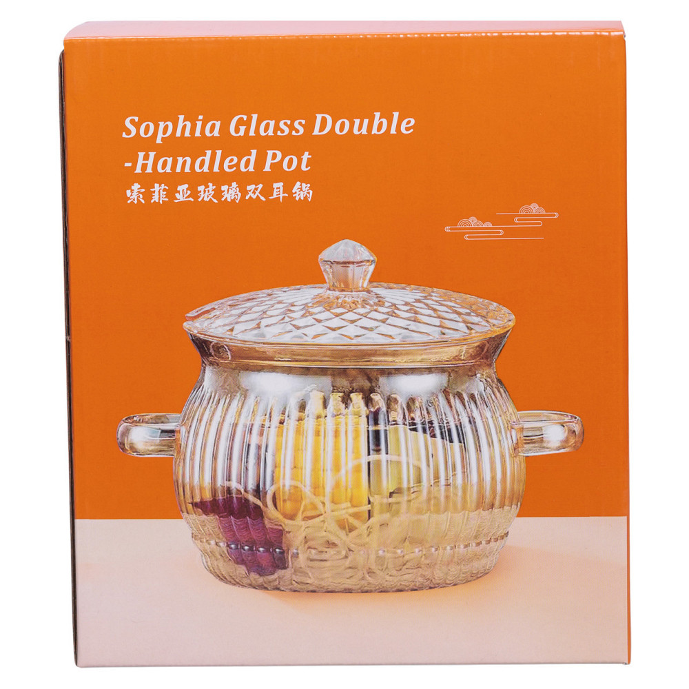 Скляна каструля з кришкою 2 л жаростійка Київ - фото 2