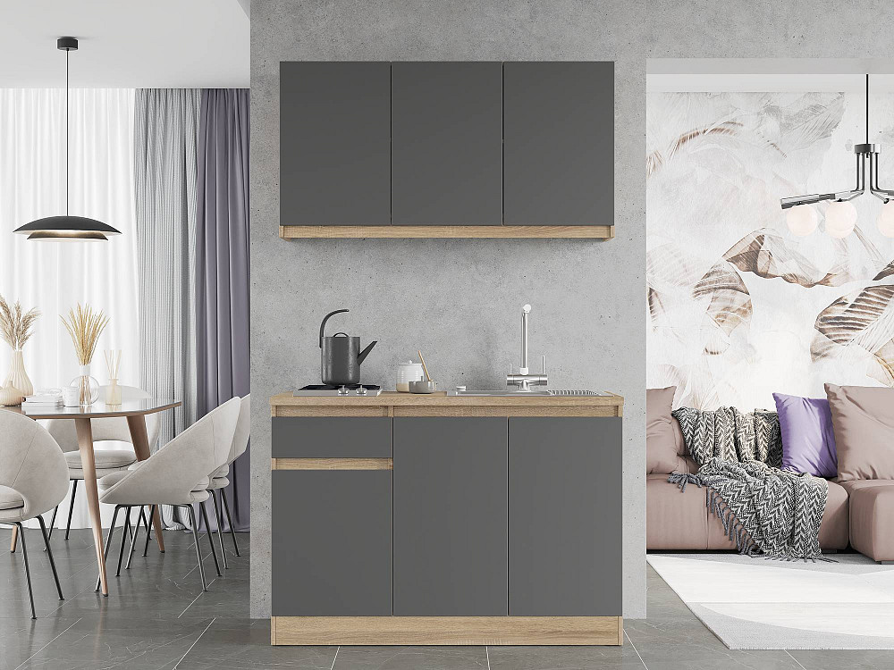 Кухня модульна Эверест Оптима набор №5 Графит 1,2 м (без столешницы) (DTM-5710) Львов - изображение 1