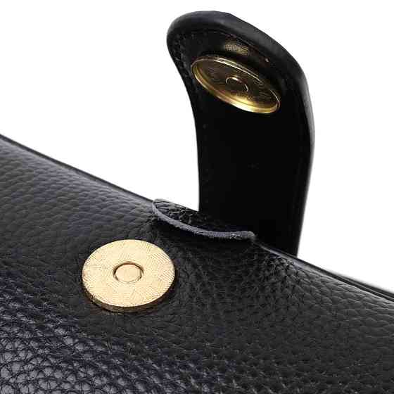 Интересный клатч в классическом цвете с интересной защелкой из натуральной кожи Vintage 22427 Черный Киев