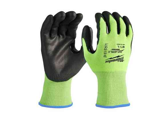 Рукавиці Hi-Vis сигнальні MILWAUKEE, з опором порізам 2/B рівня, розмір 11/XXL Одеса