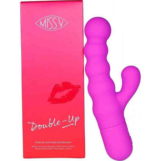 Вибратор-кролик рельефный Double Up Miss V, фиолетовый Sex Aura Киев