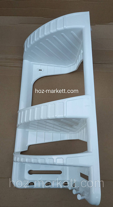 Полиця у ванну кутова пластикова біла 28 х 17.5 х 45 см Харків - фото 4