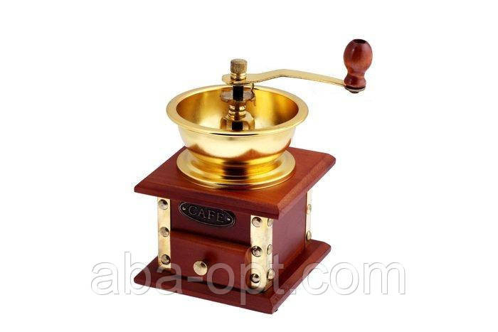 Кавомолка ручна з дерев'яним ящиком Н 18 см (шт) Одеса - фото 1
