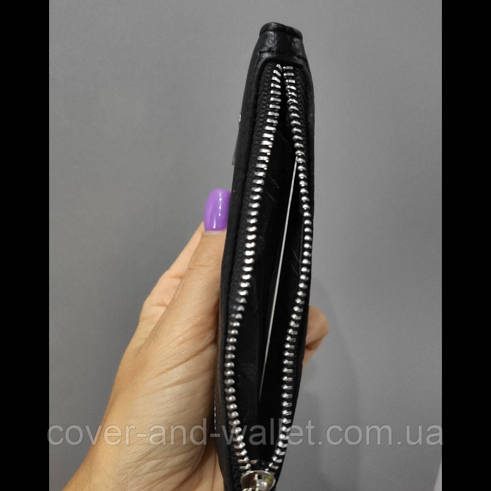 Черная кожаная ключница на молнии с карабинами Marco Coverna (mc 017-1) Киев - изображение 4