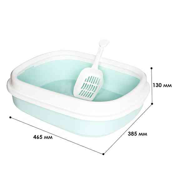 Туалет лоток для кошек с лопаткой Taotaopets 225501 46*38*13 см Blue Київ