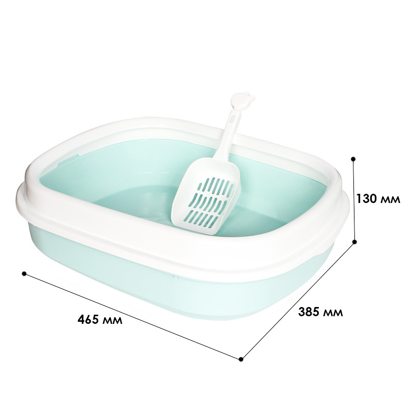 Туалет лоток для кошек с лопаткой Taotaopets 225501 46*38*13 см Blue Киев - изображение 5