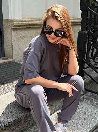 Спортивный костюм женский футболка и штаны джогеры Графитовый XS-S Харьков