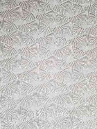 Шпалери вінілові Decoprint Breeze 0.53х10 м геометрія смужки віяло сірі сріблясті на білому Київ