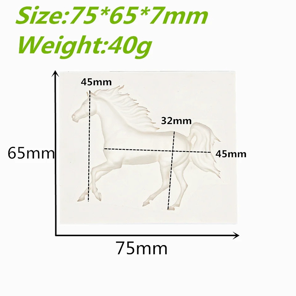 Молд силиконовый Лошадь 75 на 65 мм серый Киев - изображение 2