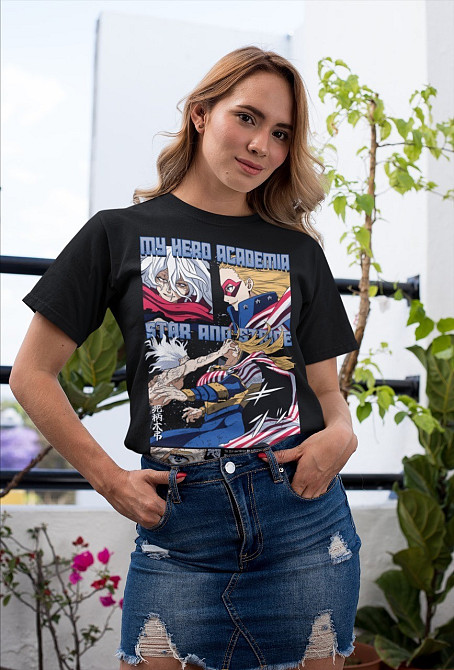 Футболка мужская аниме Моя геройская академия оверсайз (S/M/L) Черний AnimeJ0493 Днепр - изображение 10