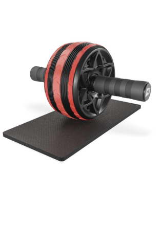 Ролик для пресу Hop-Sport з килимком чорно-червоний Київ