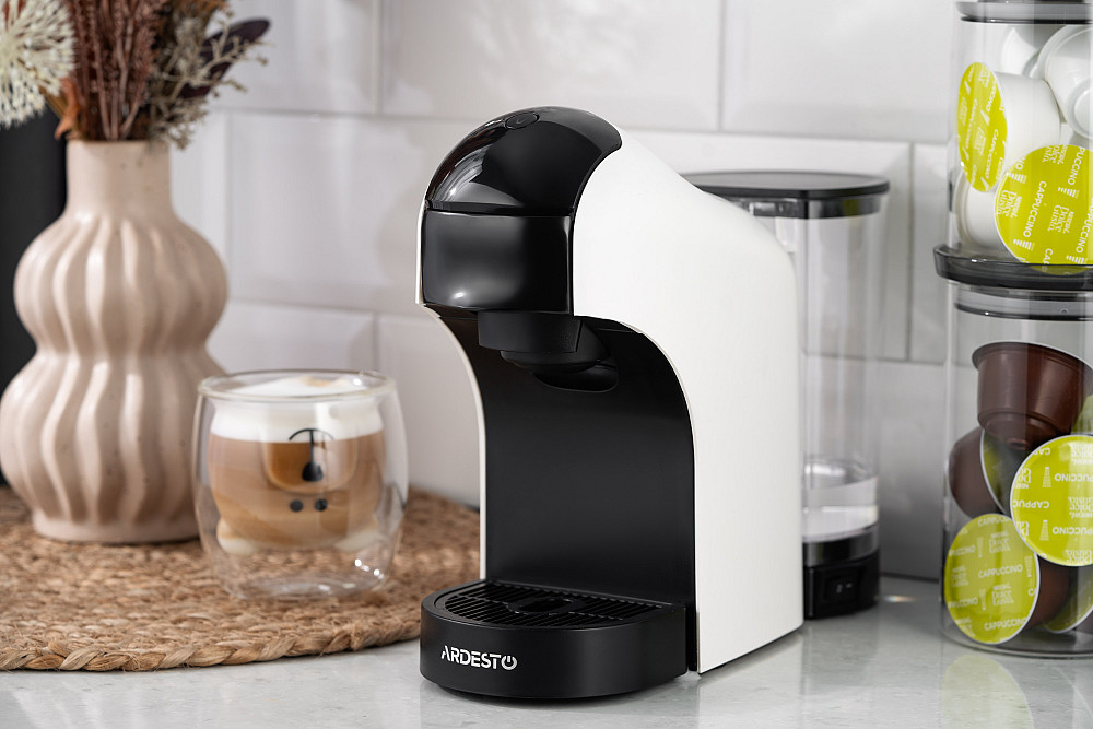 Кавоварка ARDESTO 3в1, 0.9л, капсули Nespresso, Nescafe Dolce Gusto, мелена кава, сенсорне керування, білий Київ - фото 10