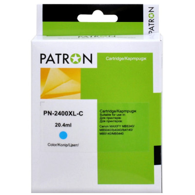 Картридж Patron Canon PGI-2400C XL (9274B001) 1800 арк (PN-2400XL-C) Винница - изображение 1