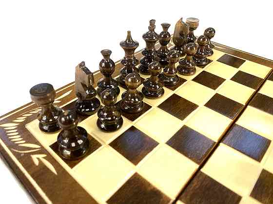 Шахматы, шашки, нарды, шахматная доска для игор 3 в 1 из натурального дерева размер 27х27 см (S) Каменец-Подольский
