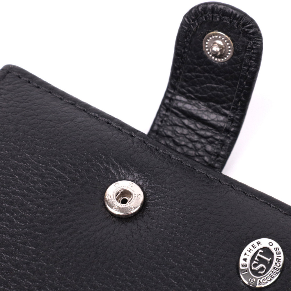 Надійна візитниця з натуральної шкіри ST Leather 22469 Чорний Київ - фото 3