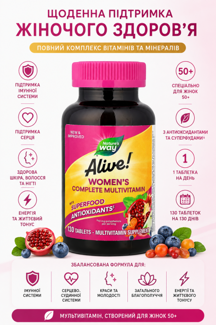 Витамины для женщин Nature's Way Women's Complete Multivitamin 130 таб Киев - изображение 5