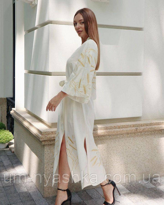 Жіноча вишита сукня льон Колоски Кривий Ріг - фото 4