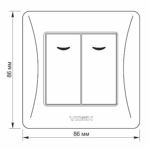 BINERA срібний шовк Вимикач внутрішній 2кл з підсвічуванням Videx Житомир - фото 6