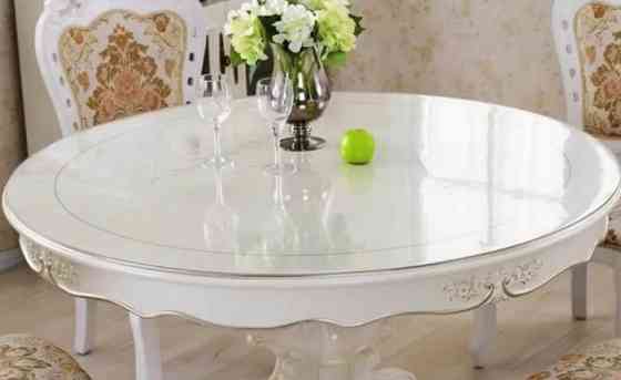 Мягкое стекло Прозрачная силиконовая скатерть на стол Soft Glass Защита для мебели 3.0х1.0м (толщина 1.5 мм) Киев