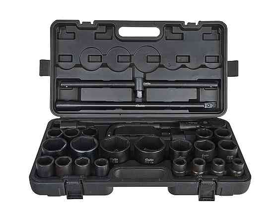 Набір ударних торцевих головок "Keltin" [к-т 26шт]: (3/4" 12-гранні 17-50мм ), (3/4" 6-гранна 36мм, 1" 6-гранні 55-65мм)+аксу Стрий