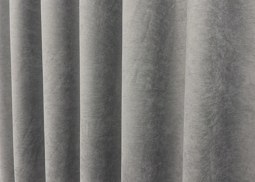 Комплект готових штор VR-Textil Мікровелюр Petek YL № 2012ш Сірий 200х290 см 2 шт (32-377) Київ - фото 8