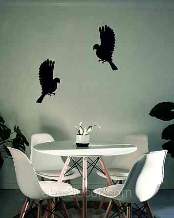 Декоративное настенное Панно «Птичка» Декор на стену(цена за 1шт) 30*16 см, Черный Киев