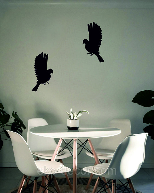 Декоративное настенное Панно «Птичка» Декор на стену(цена за 1шт) 30*16 см, Черный Киев - изображение 5