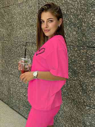 Футболка и велосипедки женские кулир Кораловый M/L Харьков