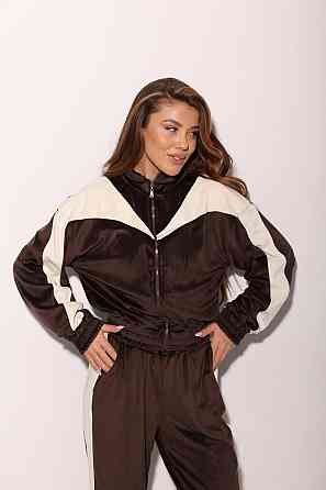 Жіночий прогулянковий костюм із контрастними вставками велюр 48/52 Одеса