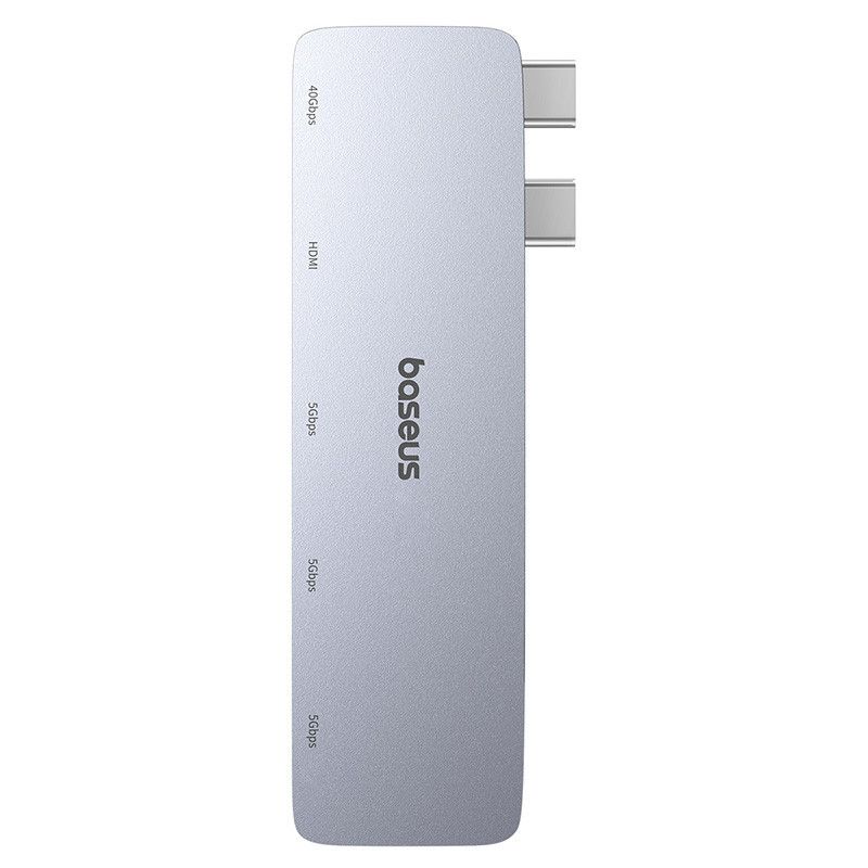 USB-хаб Baseus UltraJoy Series 5-Port HUB Space Grey (USB-C*2 to USB-C 40Gbps*1+HDMI 4K@30Hz*1+USB3.0*3） Одеса - фото 3
