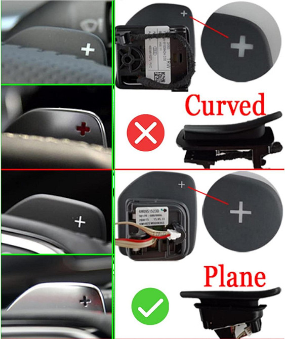 Підрульові пелюстки Audi для A3 S3 A4 S4 A5 A6 A8 Q5 Q7 TT, срібні, подовжені накладки для перемикання передач Київ - фото 3