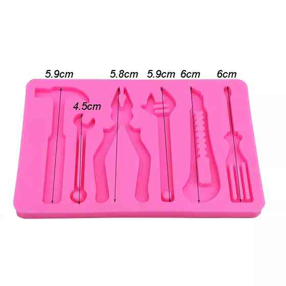 Силиконовая форма Набор инструментов 65 на 98 мм розовый Киев