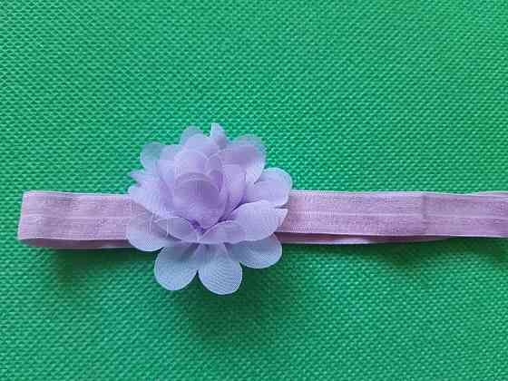 Повязка для девочки сиреневая - размер цветка 5,5см, размер универсальный (на резинке) Киев