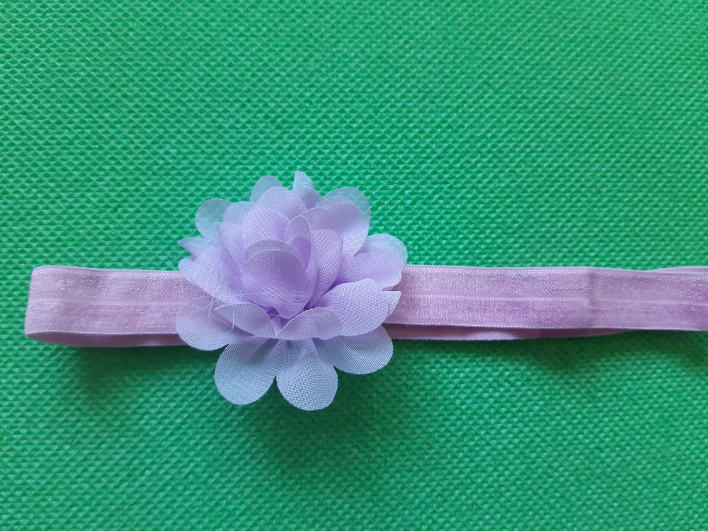 Повязка для девочки сиреневая - размер цветка 5,5см, размер универсальный (на резинке) Киев - изображение 1