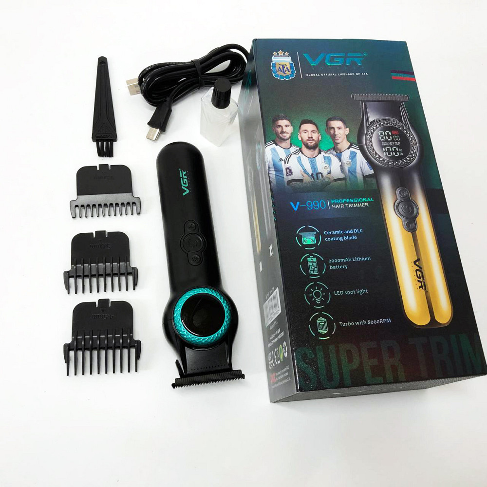 Електрична акумуляторна машинка для стрижки VGR V-990, Машинка для підстригання, Тример бездротовий TB-34 Київ - фото 3