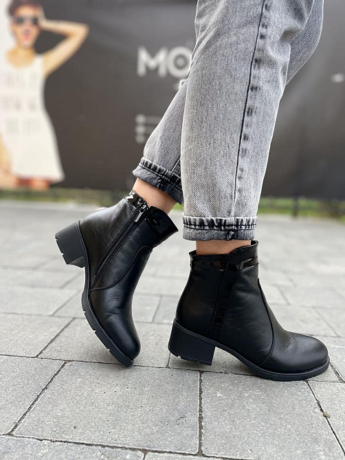 Черевики жіночі HD чорні натуральна шкіра зима висота 10 см обхват 24 см (2098) 38р. Коломия - фото 8