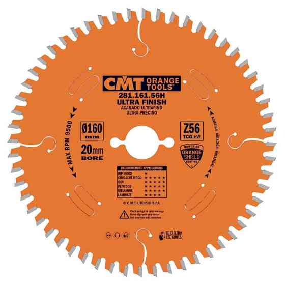 Пиляльний диск для ДСП та ламінату CMT 160x20x56z K2.2/1.6 -3° Neg (281.161.56H) Одесса