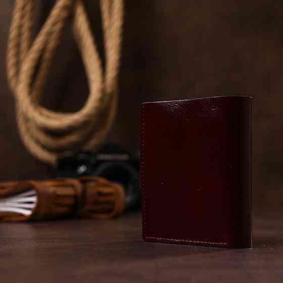 Жіноче глянсове шкіряне портмоне Бордовий (SHVIGEL) Київ