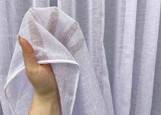 Тюль VR-Textil 2027т Лен однотонный Светло голубой 400х270 см (42-1097) Киев