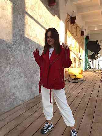 Женская куртка оверсайз Красный L Харьков