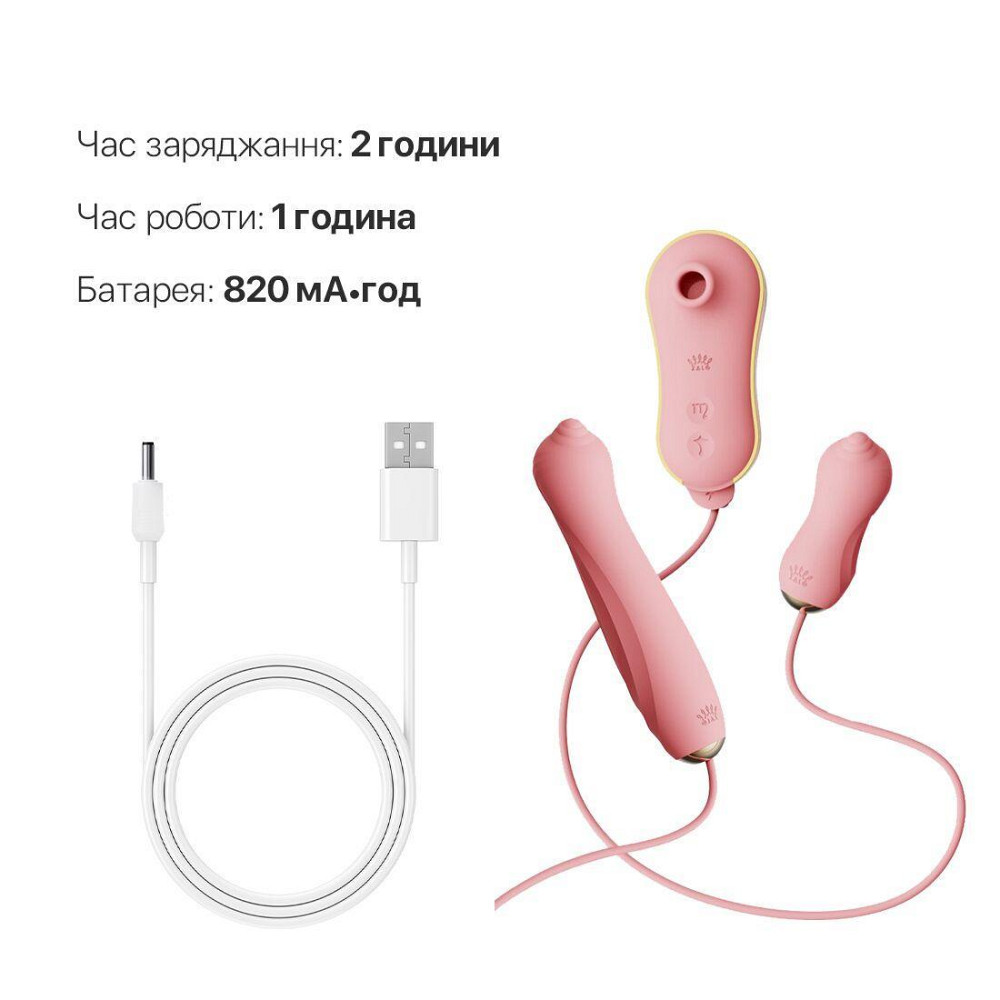 Набор 3в1 Zalo – UNICORN Set Pink, виброяйцо, пульсатор, вакуумный стимулятор Sex Aura Киев - изображение 6