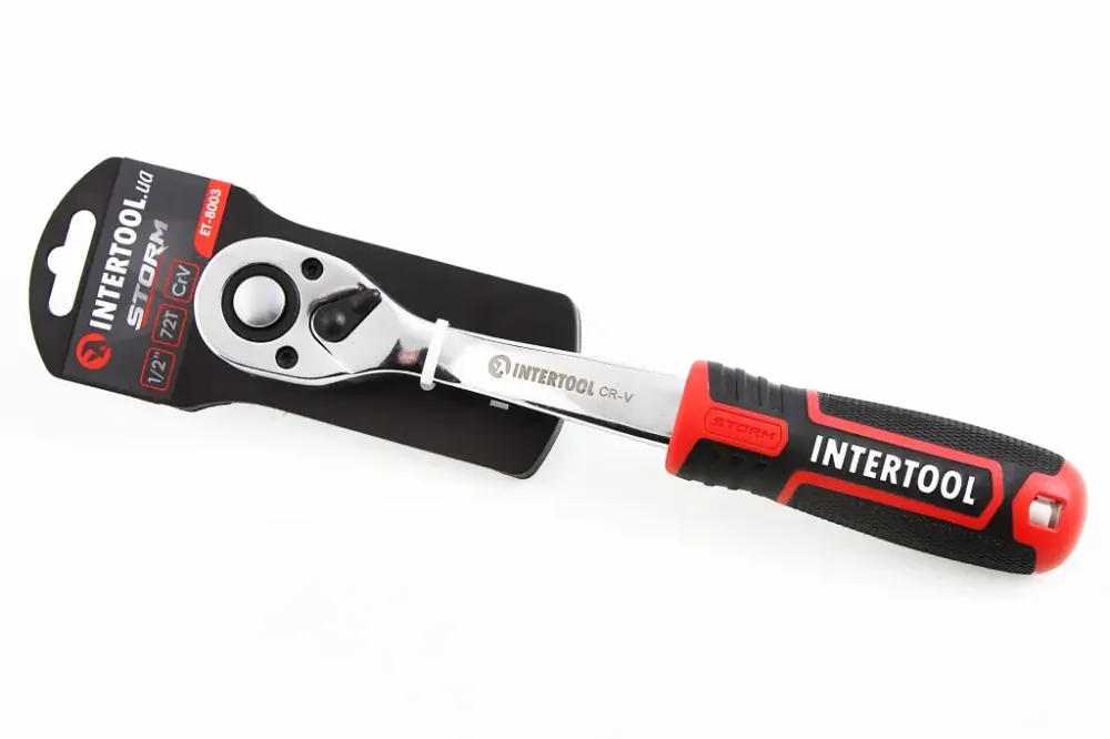 Ключ тертя 1/2 72 зуба вигнутий Intertool Storm Вінниця - фото 1