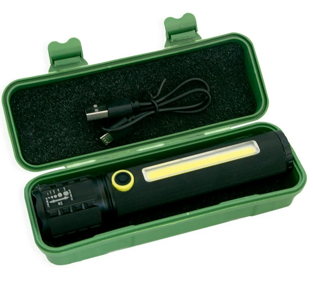 Кишеньковий ліхтарик Police BL-C72-P50-COB 1000Lm із зумом, 3 режими, вбудований акумулятор та USB заряджання Одеса - фото 14