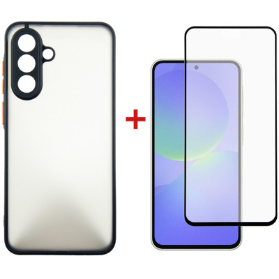 Чохол до мобільного телефона Dengos Samsung Galaxy A36 Matte + glass (Black) (DG-KM-145) Вінниця - фото 1