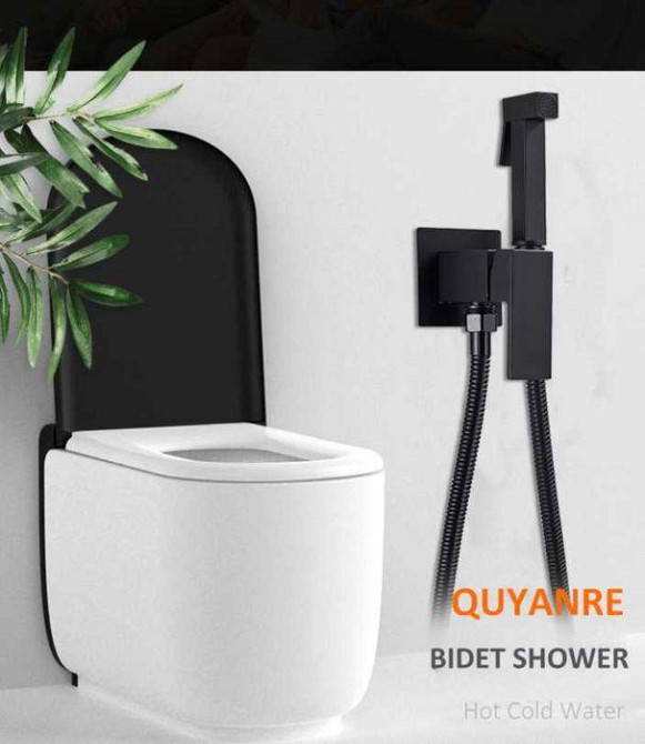 Гигиенический душ Quyanre Смеситель для биде (Черный мат) Винница - изображение 7