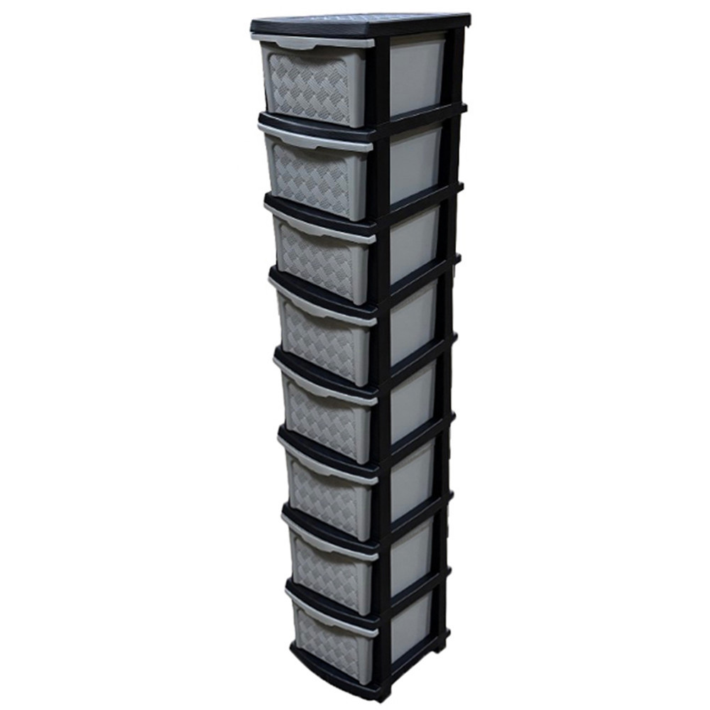 Комод пластиковый серо-чёрный 