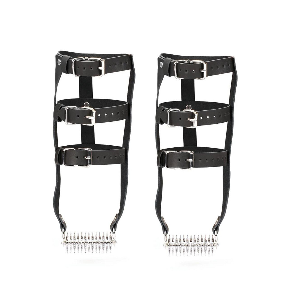 Кожаная портупея для голеностопа со шпорами Liebe Seele Leather High Heel Ankle Harness Silver Sex Aura Киев - изображение 2