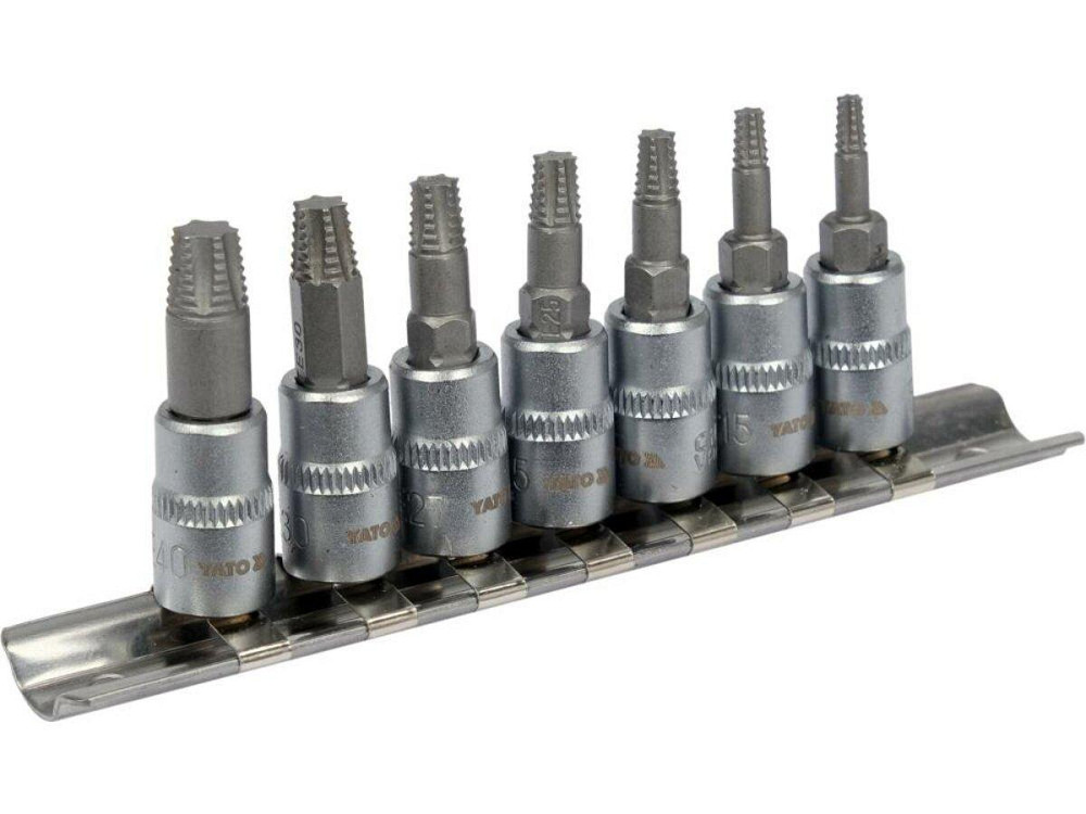 Набір естракорів гвинтів YATO торцеві з TORX спіральні квадрат 1/4", 7 шт [15] Одеса - фото 1