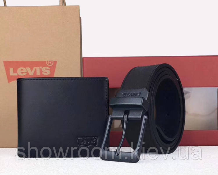 Чоловічий подарунковий набір портмоне та ремінь Levis (509) Київ - фото 6